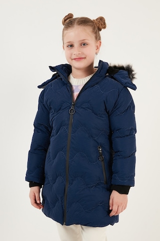 Lela Peluş Astarlı Yakası Suni Kürklü Çıkarılabilir Kapüşonlu Kışlık Kız Çocuk Mont 5761905 Saks