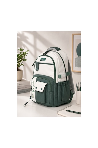 Unisex Ortaokul Lise Okul Sırt Çantası Çok Gözlü 16 İnç Laptop Bölmeli Soft Kumaş Yeşil-haki Unisex Ortaokul Lise Okul Sırt Çantası Çok Gözlü 16 İnç Laptop Bölmeli Soft Kumaş Yeşil-haki