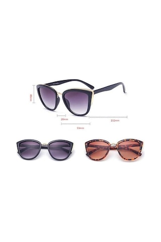 Moda Kedi Gözü Vintage Degrade Güneş Gözlüğü Uv400 Siyah Siyah