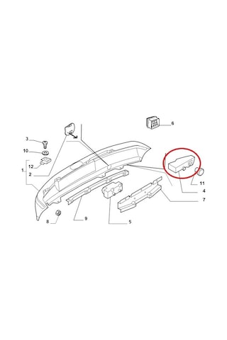 Fiat Albea Arka Tampon Sol Darbe Emici Köpük 46803909