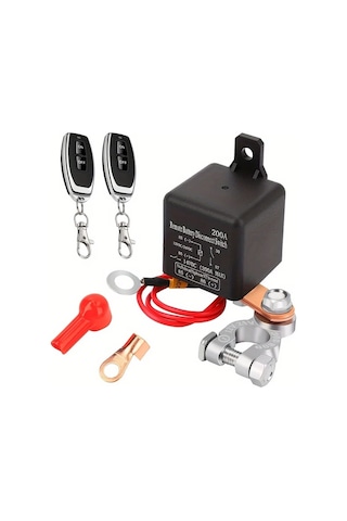 Elmpaly 200a 12vdc Agir Tip Uzaktan Kumandali Araç Akim Kesici Anahtari Çift Kumanda Bakir Kontakli 12v Tüm Araçlar Için