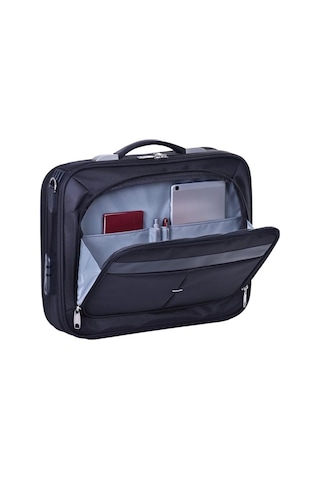 Case Club Büyük Boy Kasalı Evrak Çantası 17 Inç Laptop Çantası Siyah