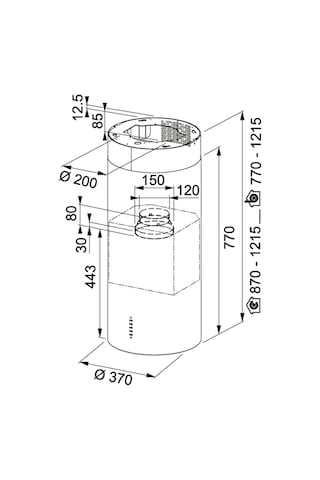 Franke Tunnel FTU PLUS 3707 I XS Ada Tipi 37 CM Davlumbaz