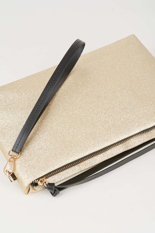 Vivaq Kadın Bellis Simli Gold Astarlı Suni Deri Bilek Askılı Portföy El Ve Clutch Çanta