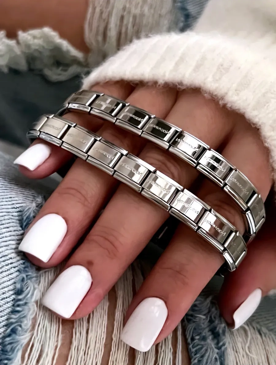 Vally Tıme Nomination Nomineyle 2 Adet Çift Bilezikler 397427847 Gri