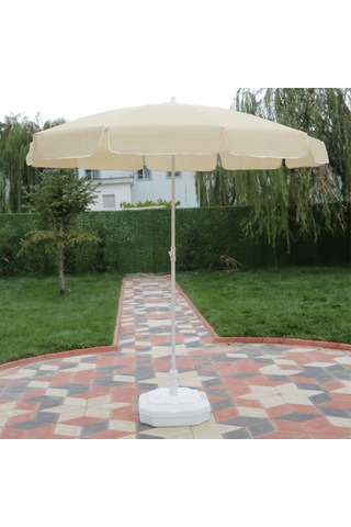 Ods Plaj Şemsiyesi 180/8 Bidonlu - Krem Krem