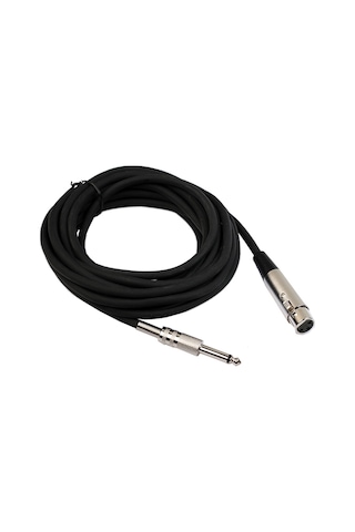 3 Pin XLR Dişi to 6.35mm Mono Erkek Mikrofon Ses Kablosu 5Metre