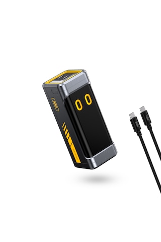 Aohi Starship 10.000 Mah 210w Pd3.1 Powerbank, Akıllı Dijital Göstergeli 2si1 Arada Taşınabilir Hızlı Şarj Cihazı, Şarj İstasyonu, Siyah