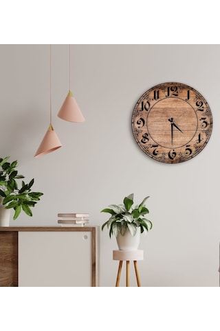 Bk Gift Dekoratif 45Cm Ahşap Duvar Saati-156