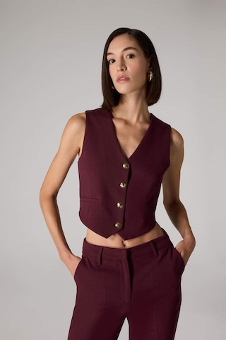 Defacto Sorbe x DeFacto Regular Fit V Yaka Düğmeli Blazer Yelek D9928AX24AU Bordo