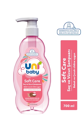 Uni Baby Soft Care Organik Hindistan Cevizi Yağlı Saç ve Vücut Şampuanı 700 Ml 3'lü