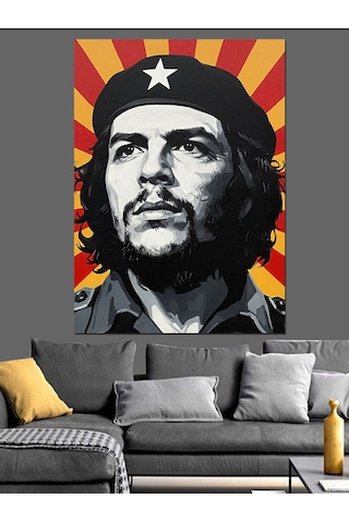 Che Guevara Popart Portre Dekoratif Kanvas - Mdf Ahşap Tablo