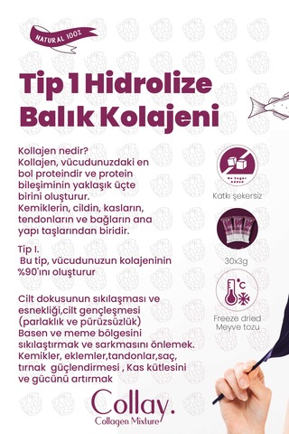 Collay Kolajen Karışımı Tozu (Balık Kolajeni) (30saşe)