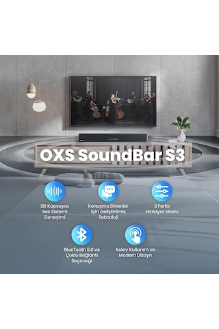 Oxs S3 Tv Için Ses Barları, Dahili Subwoofer İle Ev Sineması Ses Sistemi