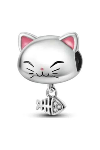 Fubena Kedi Ve Kılçık Sallantılı Charm Fubena Kedi Ve Kılçık Sallantılı Charm