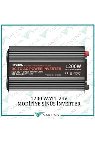 Lexron 1200 W 24V Modifiye Sinüs İnverter 1200 Watt 24 Volt-220V