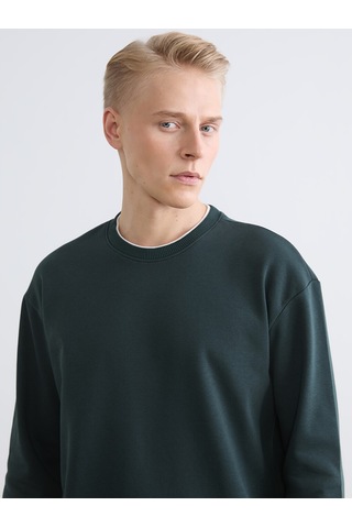 Lcw Vision Yeşil Bisiklet Yaka Erkek Kalın Sweatshirt