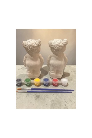 Teddy Bear Ayıcık 2 Adet Xxl Boy 14 Cm Taş Boyama Seti, Etkinlik, Dıy