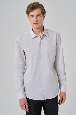 Morven Erkek Siyah Pamuk Çizgili Regular Fit Sert Yaka Gömlek 26mc004011001 Siyah
