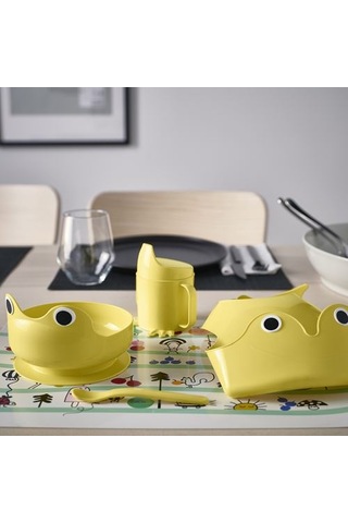 Ikea Mata Çocuk Yemek Seti, Açık Sarı, 4 Parça