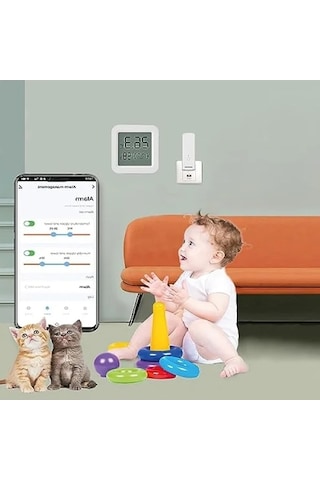 Dijital Isı Ve Nem Ölçer - Bluetooth Bağlantılı, Lcd Ekran