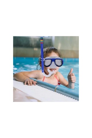 Çocuklar İçin Renkli Yüzme Seti - Gözlük Ve Snorkel Açık Bej