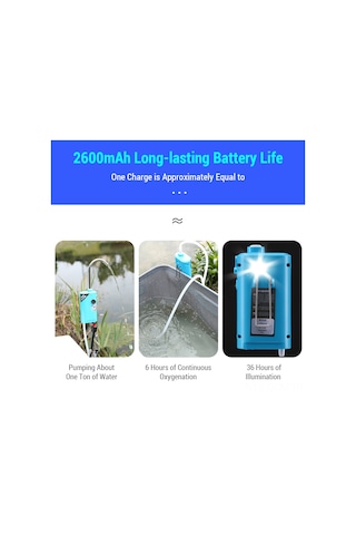 Qingmipy Otomatik Su Alma Balık Tutma Pompa, 1 Ton Su Daşıma Kapasitesi, 6 Saat Oksijenasyon, 36 Saat Aydınlatma, Mavi/beyaz/sarı/yeşil Seçenekli Mavi