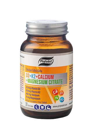 Phytodef D3 + K2 + Calcium + Magnesium Citrate 30 Tablet