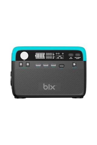 Bix Ps60k Taşınabilir Güç Kaynağı - Ac/dc/usb, Güneş Paneli Uyumlu - 192wh 300w 230v 50hz Taşınabili Siyah