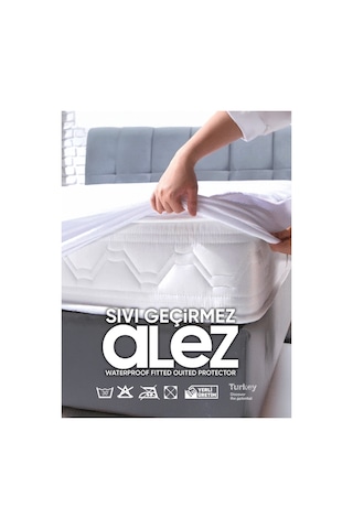 Alez 120x200 Cm 1 Adet Ve 1 Adet Yastık Alezi Set Beyaz