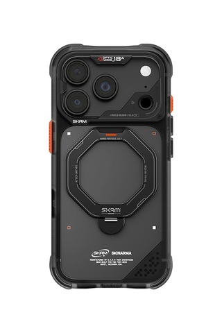 Apple iPhone 18 Pro Uyumlu Kılıf M-safe Şarj Özellikli Standlı Skinarma Saturn Kapak Siyah