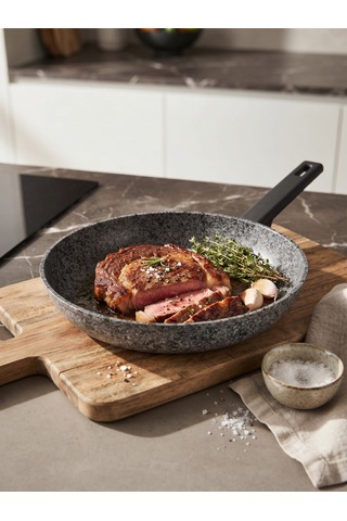 Silver Stone Ultra Güçlü Granit Tava Gri - Siyah