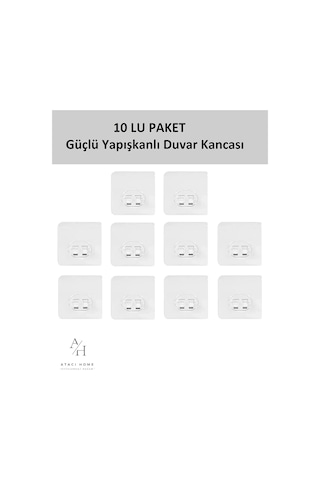 Atacı 10 Lu Güçlü Kendinden Yapışkanlı Kancalar Köşe Rafı Banyo Rafı Duş Rafı Kancası, Su Geçirmez Askı Şeffaf Atacı 10 Lu Güçlü Kendinden Yapışkanlı Kancalar Köşe Rafı Banyo Rafı Duş Rafı Kancası, Su Geçirmez Askı Şeffaf