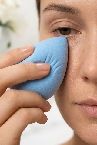 Makyaj Süngeri Mavi Beauty Blender Fondöten Ve Kapatıcı Uygulama Süngeri, 6 Cm