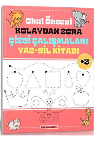 Okul Öncesi Kolaydan Zora Çizgi Çalışmaları Yaz-sil Kitabı