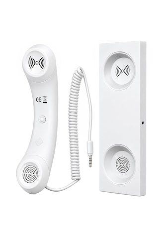 Powermaster Retro-nostaljik 3.5mm Girişli lik Beyaz Telefon Ahizesi