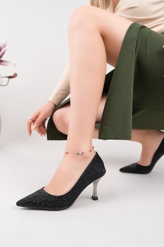 Nesilshoes Nesil Shoes Özma 6177 Siyah Topuklu Kadın Stiletto