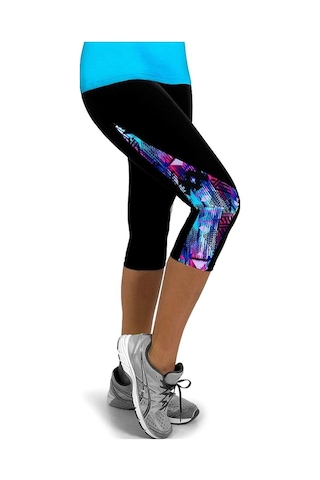 Elastik Spor Tayt Kadın Üç Çeyrek Pantolon Spor Salonu Spor Yoga Tayt