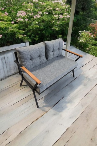 Pilocca Tekli Bahçe Mobilyası,balkon Mobilyası 2'li 60x120cm Gri