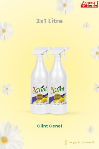 Glint Çok Amaçlı Bitkisel İçerikli Temizleyici-2x1 Litre 2'li Set