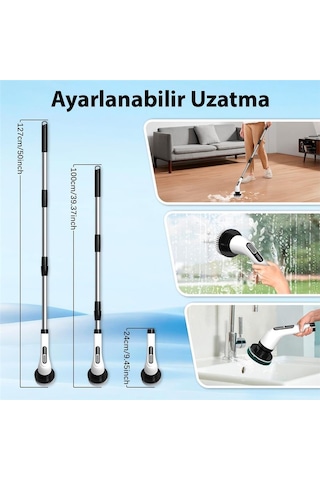 Sunup SN-26239 9'u 1 Arada Çok Amaçlı Kablosuz Şarjlı Temizlik Fırçası