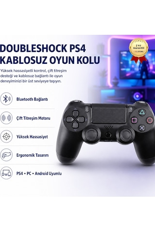 Ps4 Siyah Doubleshock Wireless Gamepad Joystick Kablosuz Ps4 Oyun Kolu-1150