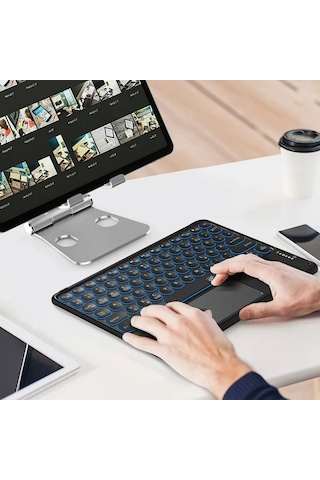 Bluetooth Klavye Tablet İçin Uyumlu Şarjlı-touchpadli-rgb