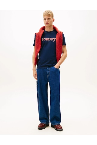 Tommy Hilfiger Tjm Normal Kesim Aplikeli Grafik Baskılı Erkek Mavi T-shirt Dm0dm22719c1g Mavi