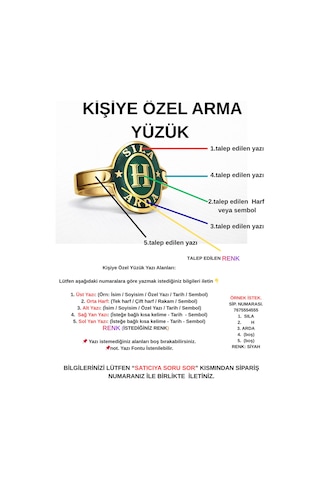 Arma Yüzük 925 Ayar Gümüş Kişiye Özel Kadın & Erkek Altın
