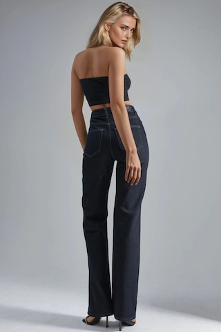 Hiccup Squalo Yüksek Bel Düz Paçalı Kot Pantolon Koyu Mavi Denim