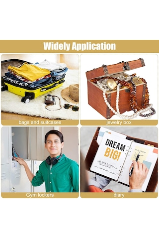 Yaozixa 12 Adet Pirinç Mini Kilit Seti - Bavul, Çanta, Spor Dolabı Ve Daha Fazlası İçin 2 Anahtarlı