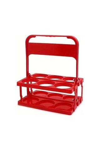 Trendooze Katlanır 6lı Bira Sepeti Kırmızı Taşınabilir Saklama Kutusu Günlük Kullanım Parti Kırmızı Kırmızı