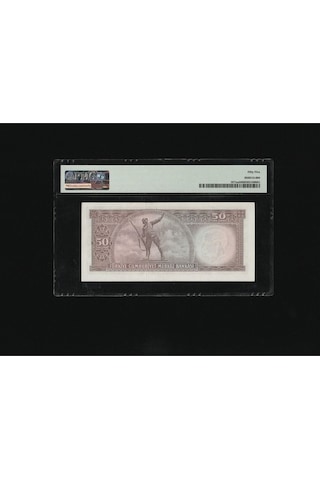 Pmg 55 Elli Türk Lirası 50 Tl 1970 Nd 1971 P 187aa S/n V91 002299 5. Ems 7. T Ça