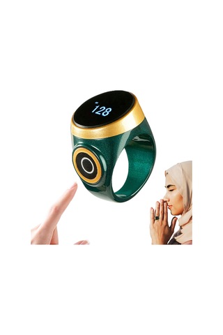 Xindoker Dokunmatik Sayım Yüzükü, Oled Ekranlı, Su Geçirmez, Akıllı Kilit Fonksiyonu, Kolay Şarj, İki Boyutlu, Yeşil